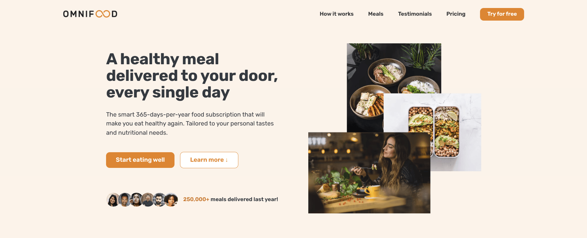 Screenshot of Omnifood Concept Website