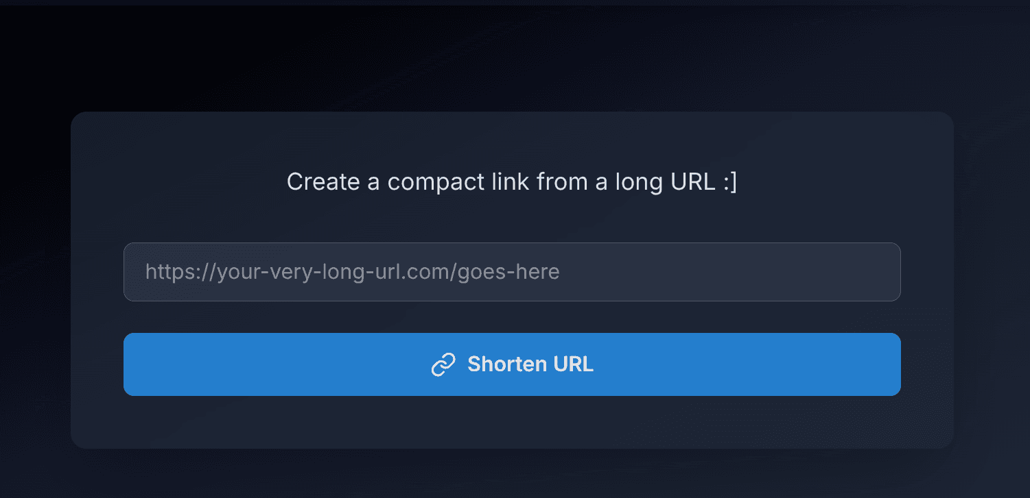 Screenshot of URL Shortener